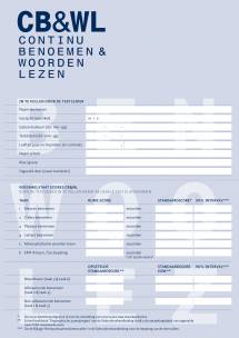 Continu Benoemen & Woorden Lezen | Scoreformulieren en credits om te normeren