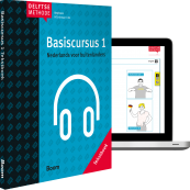 Kaft Basiscursus 1 - tekstboek en laptop